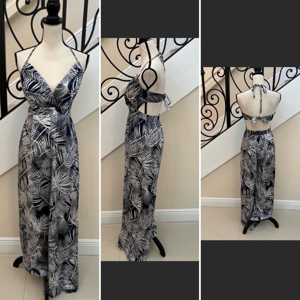 Open Back Wide Legs Jumpsuit